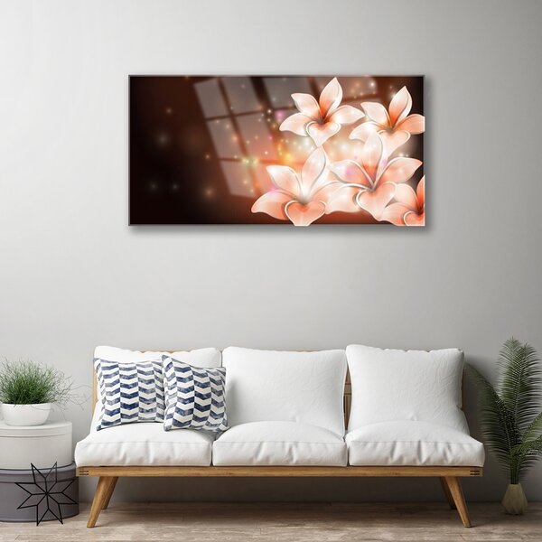 Quadro di vetro Fiori Pianta naturale 100x50 cm 2 appendini