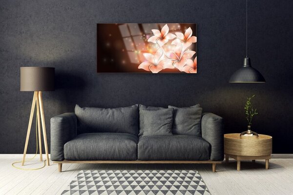 Quadro di vetro Fiori Pianta naturale 100x50 cm 2 appendini