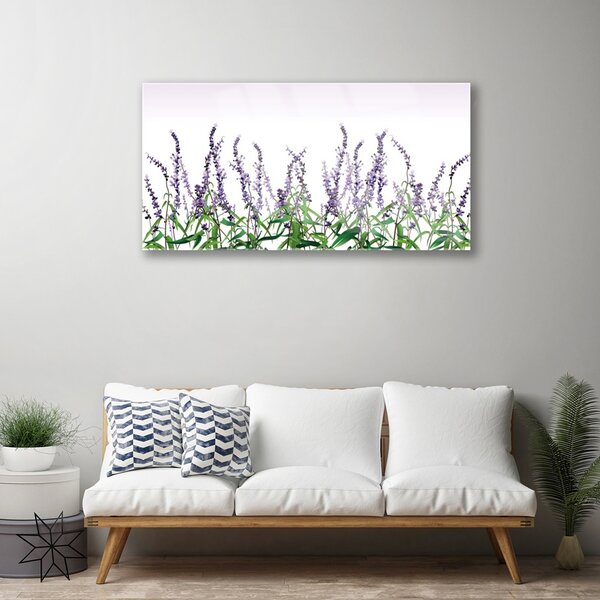 Quadro in vetro Fiori Pianta naturale 100x50 cm 2 appendini