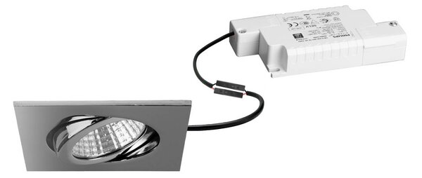 BRUMBERG Faretto LED da incasso Damita-S, dimmerabile via RC, cromo lucido, IP65, Cromo / Argento, Bagno, Alluminio