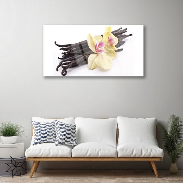 Quadro in vetro Fiori Pianta naturale 100x50 cm 2 appendini