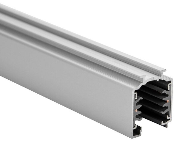 BRUMBERG sistema binario trifase ONETRACK, argento, L. 100 cm ONETRACK 3-Phasen, dimmerabile, Alluminio / Grigio / Zincato, Alluminio