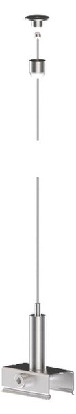 BRUMBERG Sospensione a fune ONETRACK, 300 cm, chiusura rapida Seilabhängung ONETRACK, Alluminio / Grigio / Zincato, Metallo