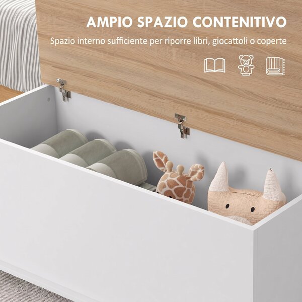 HOMCOM Panca Contenitore Multiuso Legno per Camera Ingresso Bianco 100x40x40cm | Aosom Italy