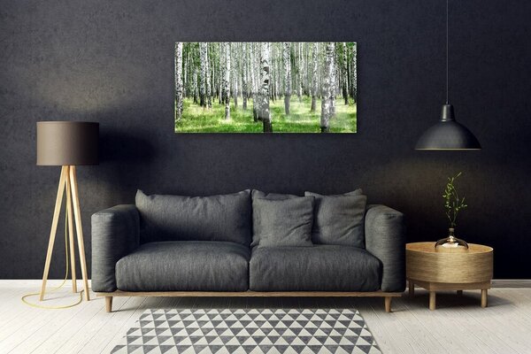 Quadro vetro Foresta Erba Pianta Natura 100x50 cm 2 appendini