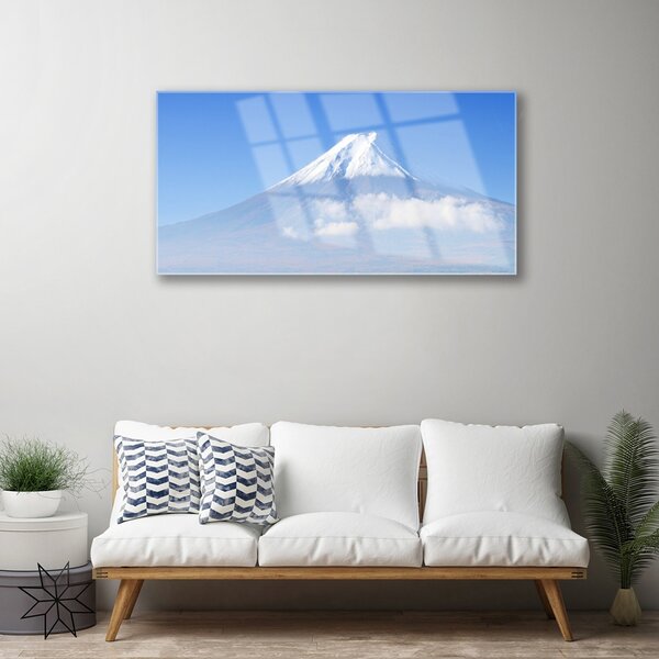 Quadro in vetro Montagne Nuvola Cielo Paesaggio 100x50 cm 2 appendini