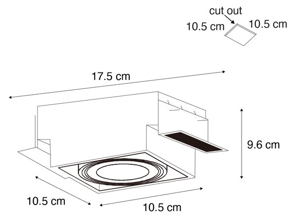 Faretto da incasso bianco GU10 AR70 senza cornice - Oneon
