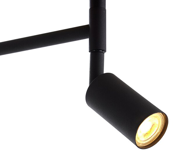 Lampada da terra nera con paralume nero e lampada da lettura regolabile - Ladas