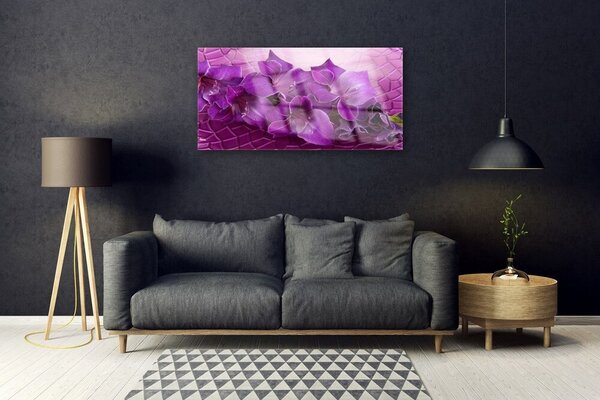 Quadro in vetro Fiori Pianta naturale 100x50 cm 2 appendini