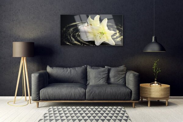 Quadro vetro Fiore Pianta naturale 100x50 cm 2 appendini