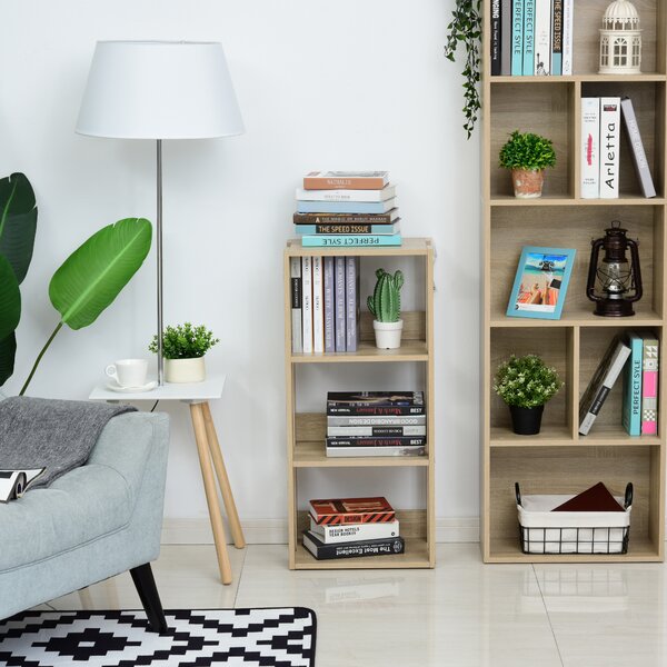 HOMCOM Libreria Scaffale in Legno con 3 Ripiani, Design Antiribaltamento, Piedini Antiscivolo, 40x29.2x87.9cm