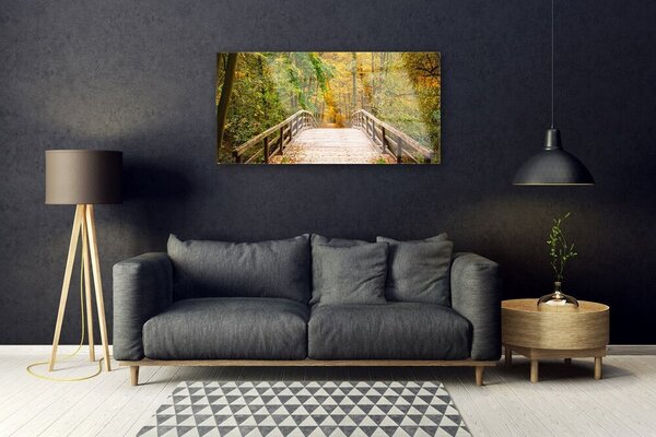 Quadro su vetro Architettura del Ponte della Foresta 100x50 cm 2 appendini