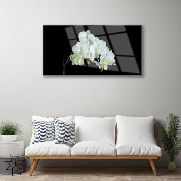 Quadro di vetro Fiori Pianta naturale 100x50 cm 2 appendini