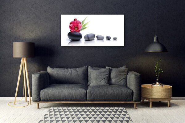 Quadro in vetro Grafica Orchidea Fiore 100x50 cm 2 appendini