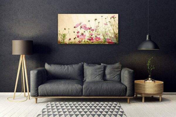 Quadro vetro Fiori Pianta naturale 100x50 cm 2 appendini