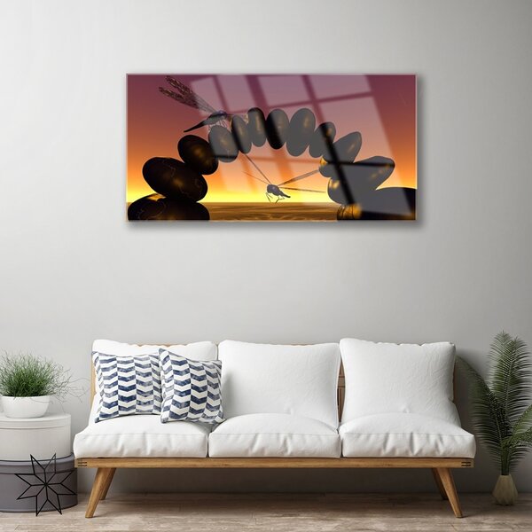 Quadro in vetro Libellule Insetti Arte 100x50 cm 2 appendini
