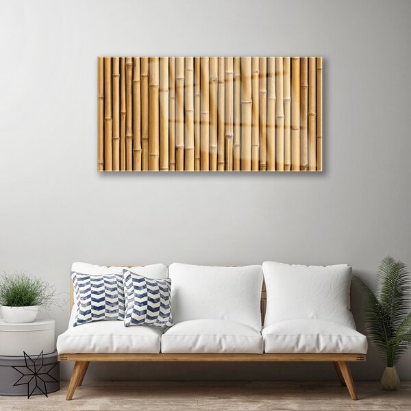 Quadro di vetro Pianta di bambù Natura 100x50 cm 2 appendini