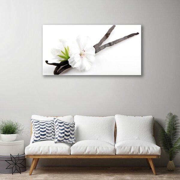 Quadro in vetro Fiore Pianta naturale 100x50 cm 2 appendini