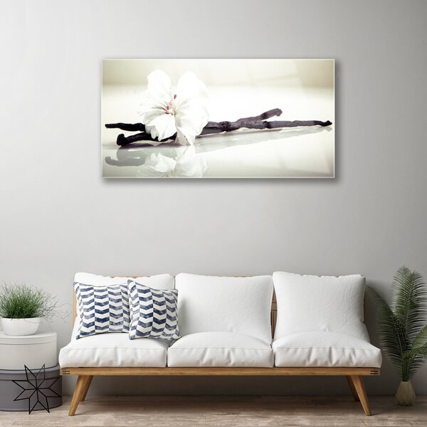 Quadro vetro Fiore Pianta naturale 100x50 cm 2 appendini