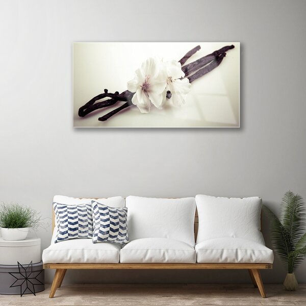 Quadro vetro Fiori Pianta naturale 100x50 cm 2 appendini