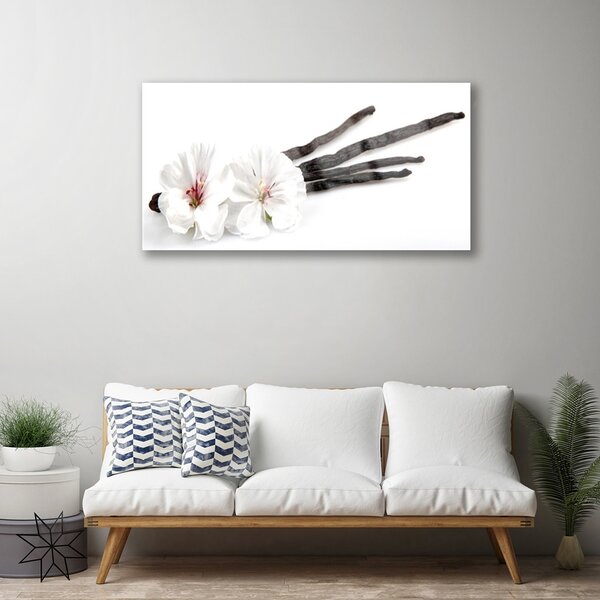 Quadro su vetro Fiore Pianta naturale 100x50 cm 2 appendini