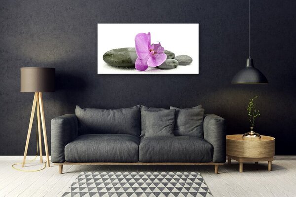 Quadro di vetro Orchidea fiorita 100x50 cm 2 appendini