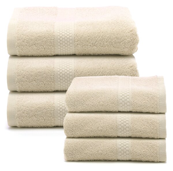 Set Asciugamani In Spugna In Cotone Spugna Standard Spugnissima Tinta Unita Vaniglia Caleffi