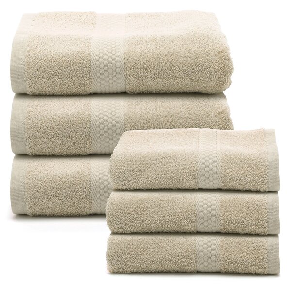Set Asciugamani In Spugna In Cotone Spugna Standard Spugnissima Tinta Unita Sabbia Caleffi