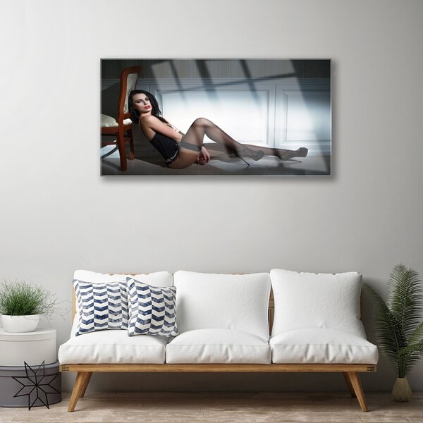 Quadro di vetro Nudo femminile 100x50 cm 2 appendini