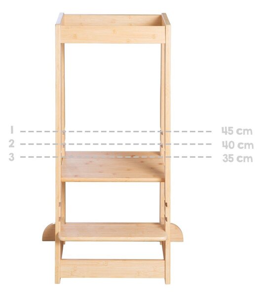 Torre di apprendimento di colore naturale in bambù – Roba