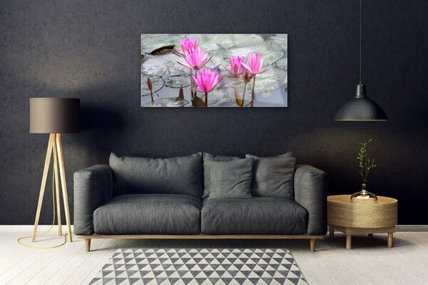 Quadro in vetro Fiori Pianta naturale 100x50 cm 2 appendini