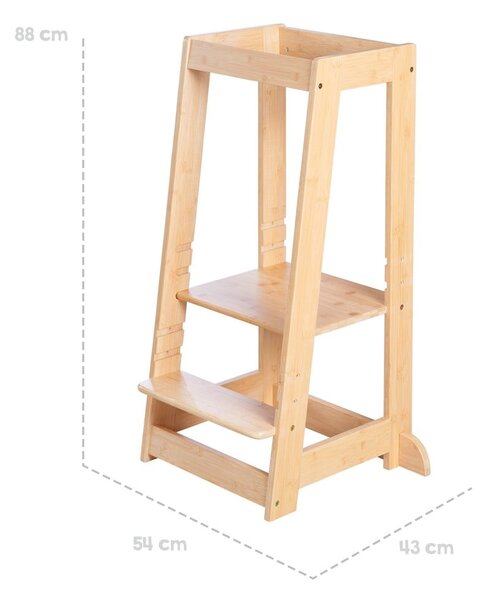 Torre di apprendimento di colore naturale in bambù – Roba