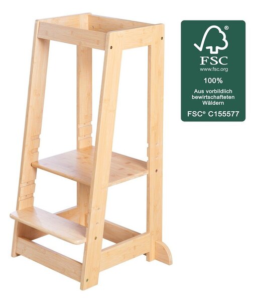 Torre di apprendimento di colore naturale in bambù – Roba