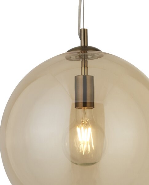 Sospensione Balls ambra e ottone antico 35 cm SearchLight