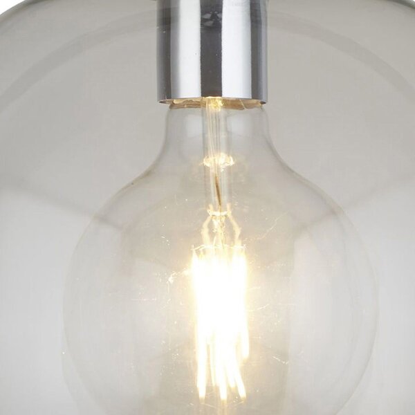 Sospensione Contemporanea Balls Acciaio Cromo Vetro Trasparente 1 Luce E27 D30Cm