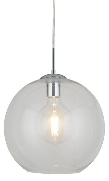 Sospensione Contemporanea Balls Acciaio Cromo Vetro Trasparente 1 Luce E27 D30Cm