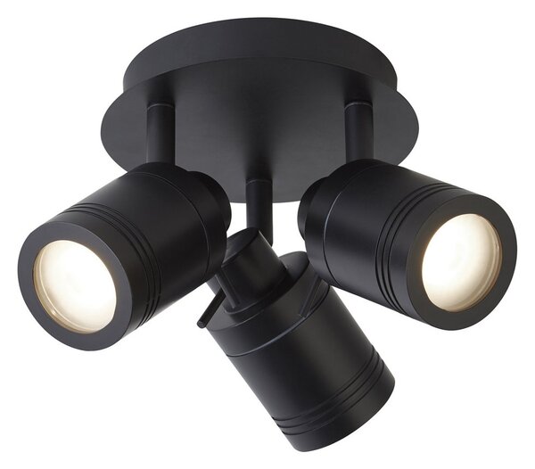 Plafoniera Contemporanea Sansone Acciaio Nero Policarbonato 3 Luci Gu10