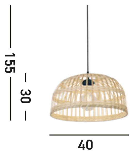 Sospensione Nordica Bali Policarbonato Nero 1 Luce E27