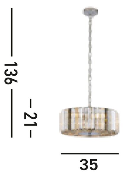 Lampadario Contemporaneo Chapeau Acciaio Cromo Vetro Ambra 3 Luci E27