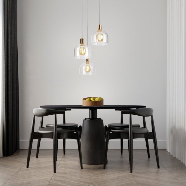 Lampadario a sospensione con cavo VIVE 3xE27/15W/230V, dorato