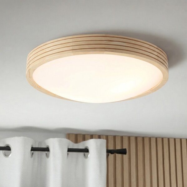 Plafoniera NATURAL MODERN SLIM 2xE27/15W/230V, diam. 37,5 cm, in pino