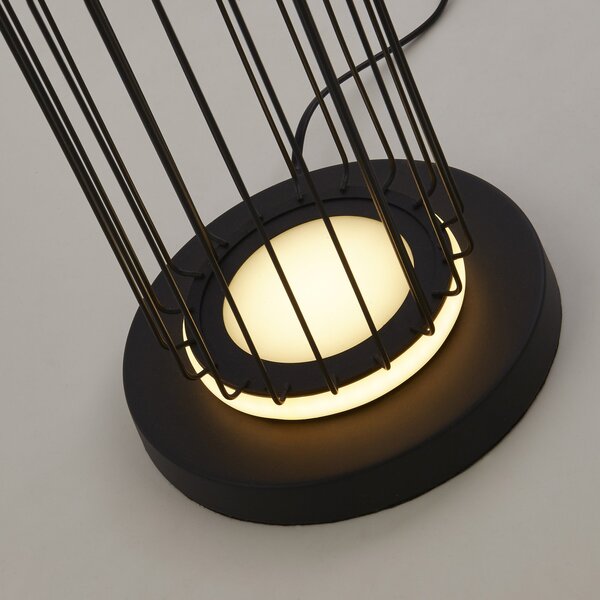 Piantana Industrial-Nordico Circolo Alluminio Bianco Silicone Nero Led 35W 3000K