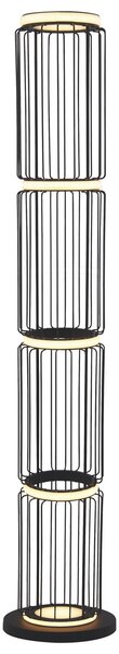 Piantana Industrial-Nordico Circolo Alluminio Bianco Silicone Nero Led 35W 3000K