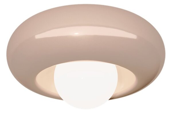 Applique Vintage Bumbum Ceramica Grigio Sabbia Vetro Opalino 1 Luce E27 D40,5Cm