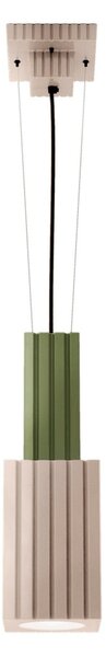 Sospensione Vintage Metra Ceramica Verde Salvia E Grigio Sabbia 1 Luce E27