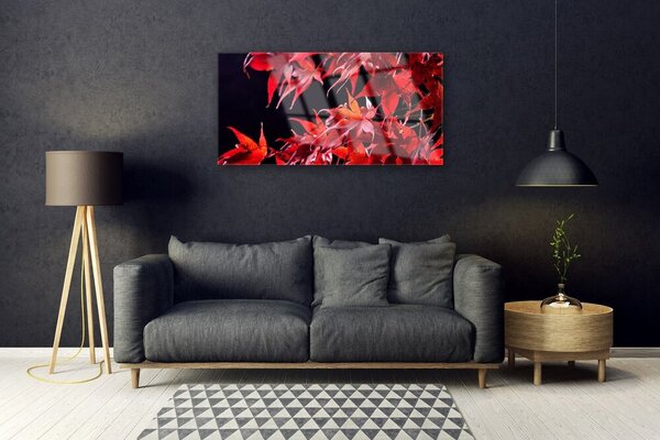 Quadro in vetro Foglia Natura Pianta 100x50 cm 2 appendini