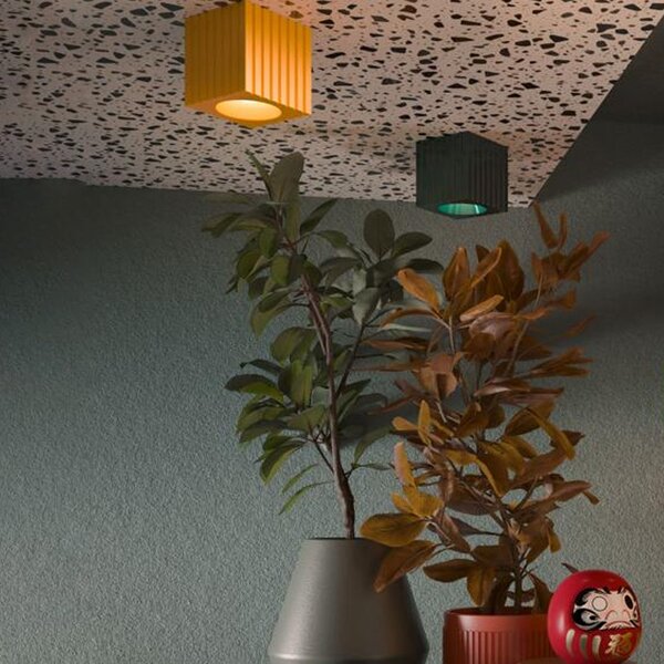 Plafoniera Vintage Metra Ceramica Verde Petrolio 1 Luce E27
