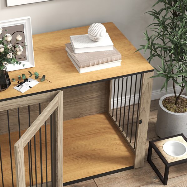 PawHut Cuccia per Cani, Box per Animali di Grossa Taglia, Casa per Cani, Indoor, 106 x 60 x 76 cm, Rovere
