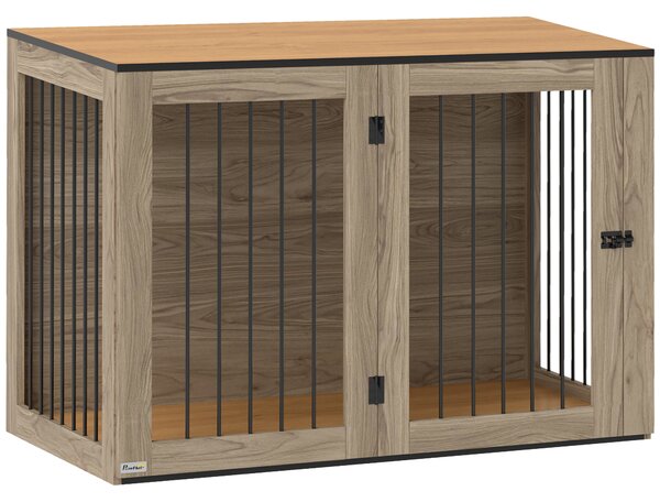 PawHut Cuccia per Cani, Box per Animali di Grossa Taglia, Casa per Cani, Indoor, 106 x 60 x 76 cm, Rovere
