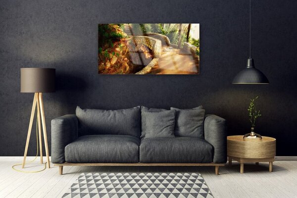 Quadro di vetro Ponte Alberi Architettura 100x50 cm 2 appendini